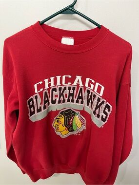 Vintage Chicago Blackhawks Red Crewneck Sweatshirt